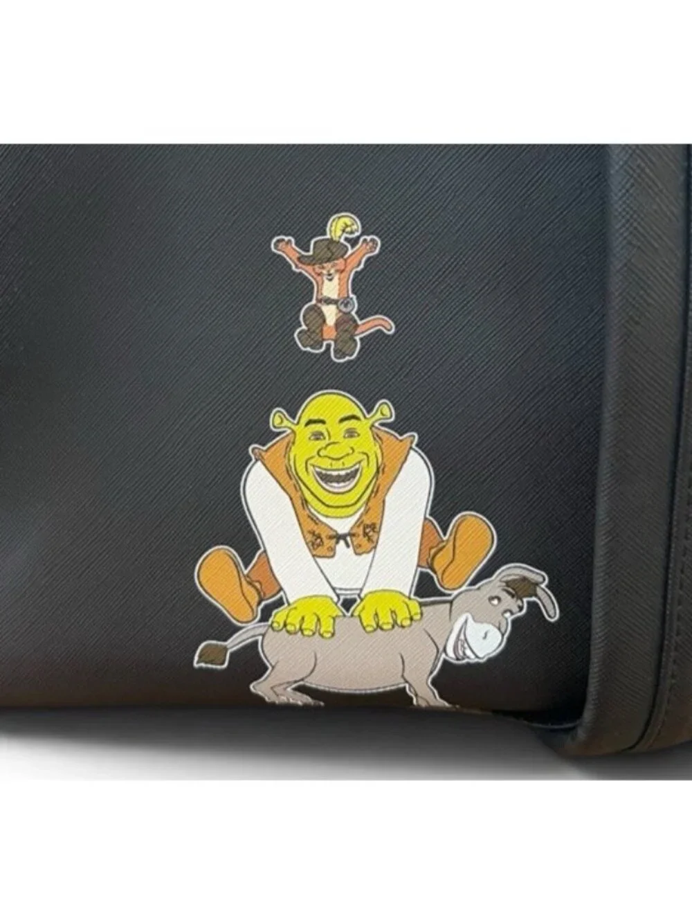 Loungefly Shrek Donkey and Puss in Boots Trio Triple Pocket Backpack NWT